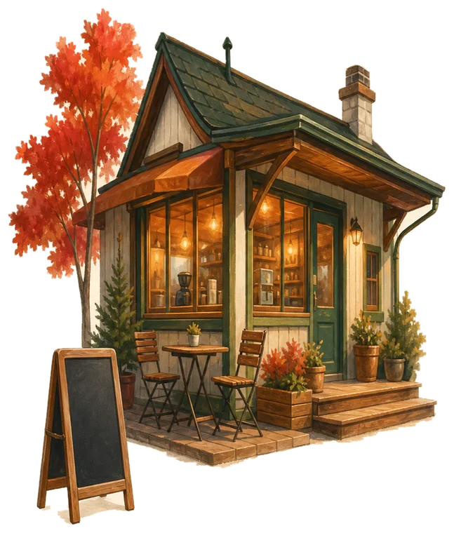 A cosy café with a terrace